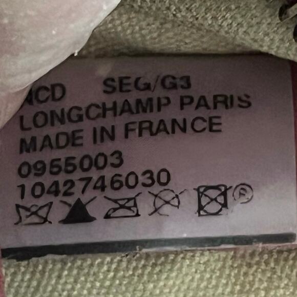 *Longchamp Vintage Le‎ Pliage Cuir Burgundy Wine Leather Clutch Wristlet - Picture 7 of 12